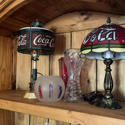 Vases. Coca-Cola lamps.