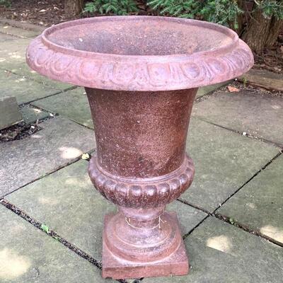 Antique cast iron garden urn