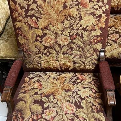 Set of 2 floral wing chairs