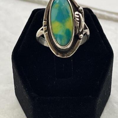 Sterling Silver Ring with Blue/Green Sonoran Turquoise? Ring