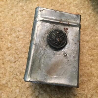WWI US trench made match box holder
