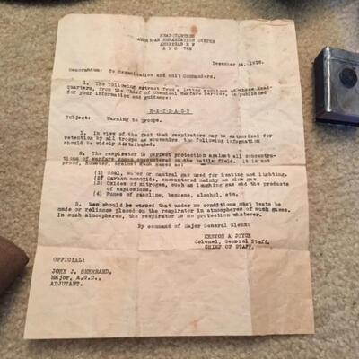 WWI US Army letter 
