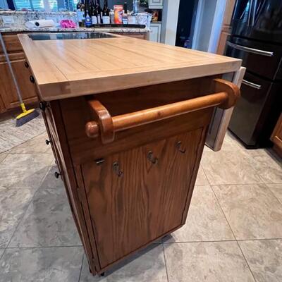 Kitchen Island in beautiful shape with lots of storage. 