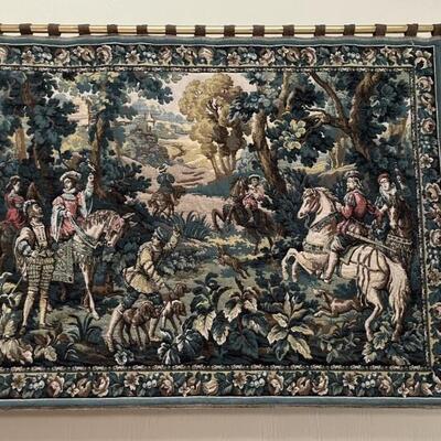 Belgian Tapestry 'Hawking w/ Emperor Maximillan'