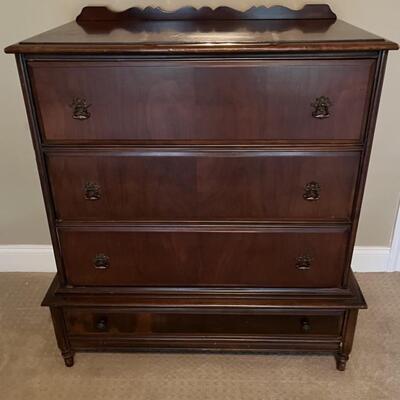 Antique Solid Wood Chest on Chest Dresser -