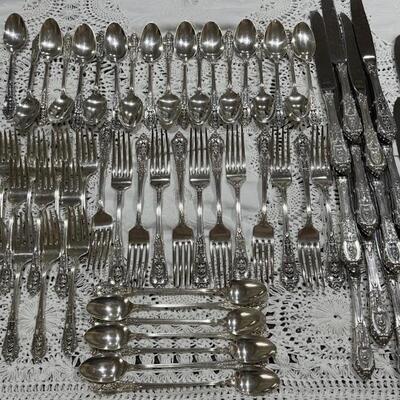 Wallace Rose Point Set of Sterling Silver Flatware