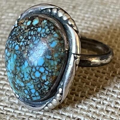 Sterling Silver & Turquoise Handcrafted Navajo Ring