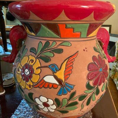 Extra Large Talavera Terra Cotta Pot from Mexico