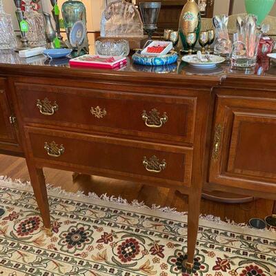 Cherry Wood Buffet with brass hardware