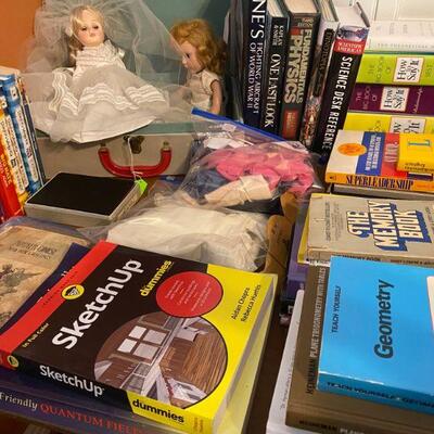 Books, dolls, and other items  