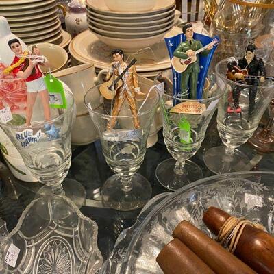 Elvis is in the House, Assorted Crystal and Other Glassware, Duck Calls, Durastone by Mikasa  