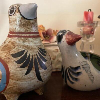 Ceramic Mexican Birds, Tonala pottery