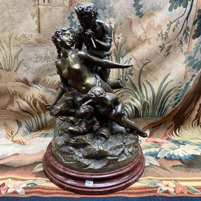 1890's brass and marble Italian statue