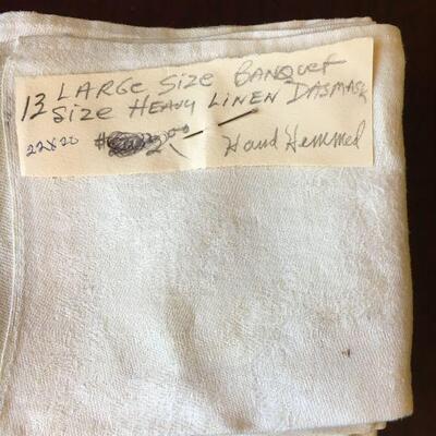 Heavy linen hand-hemmed napkins