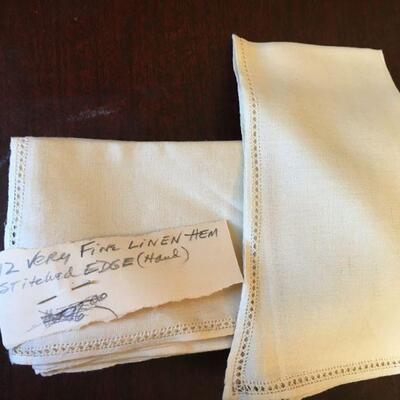 Fine linen hem stitched edge