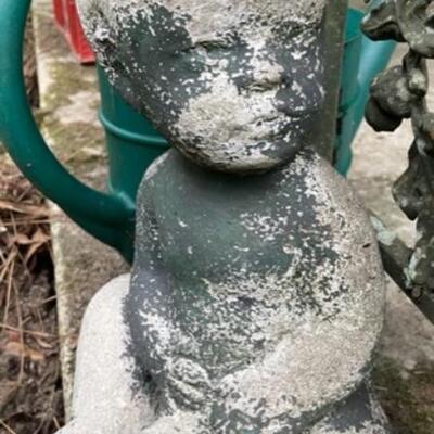 concrete garden art boy