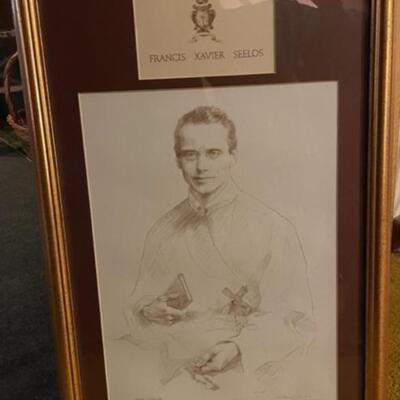 Framed Francis Xavier Seelos print by Guiseppe Antonio Lomusico