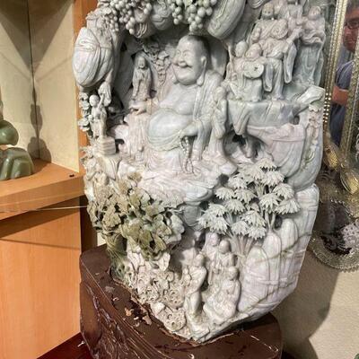 Hand-Carved Jade Buddha Statue