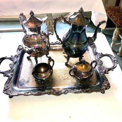 Silver coffee and tea service