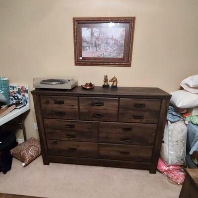 Dresser, bed, nightstand.. 650.00