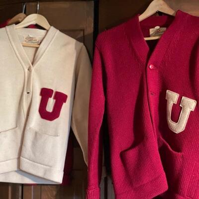 VINTAGE UofU sweaters! 2 white 1 red 