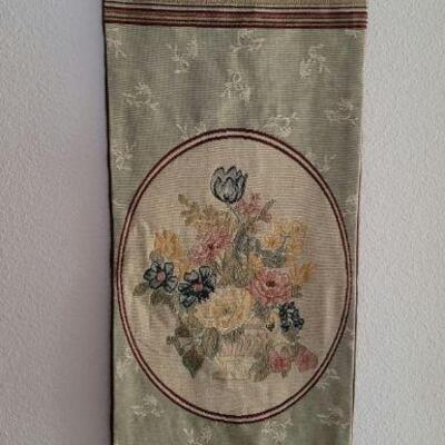 One of several hanging tapestries