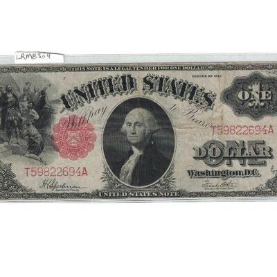 https://www.agesagoestatesales.com/product/lrm8354-us-1-1917-legal-tender-note-speelman-white-fr-39-w8r/125	LRM8354 US $1 1917 Legal...