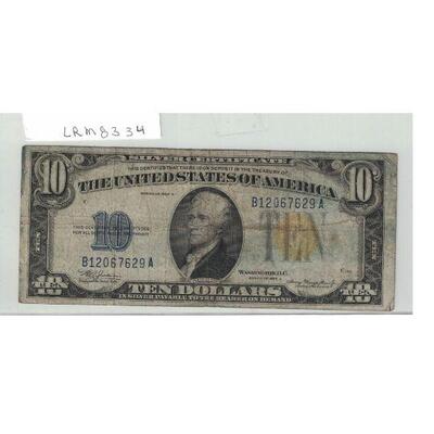 https://www.agesagoestatesales.com/product/lrm8334-us-10-1934a-silver-certificate-note-fr-1702/153	LRM8334 US $10 1934A Silver...