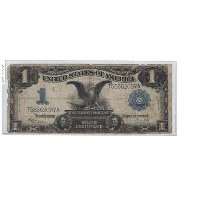 https://www.agesagoestatesales.com/product/lrm8356-us-1-1899-silver-certificate-fr-236-speelman-white-w6r/114	LRM8356 US $1 1899 Silver...