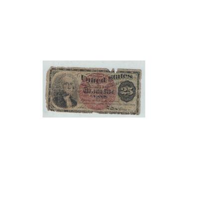 https://www.agesagoestatesales.com/product/lrm8392-us-25-cents-fractional-note-currency/80	LRM8392 US 25 Cents Fractional Note Currency...