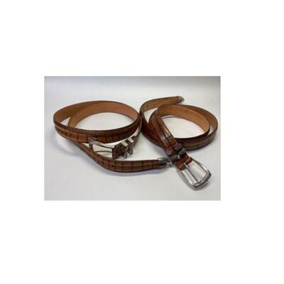 https://www.agesagoestatesales.com/product/po1033-brown-aligator-grain-calfskin-leather-belts-by-martin-dingman-lot-of-2/205	PO1033 BROWN...
