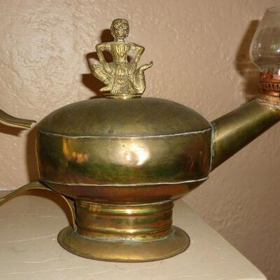 Brass oil lamp