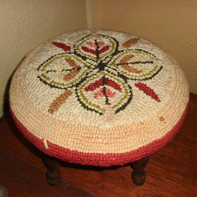 hand woven top footstool