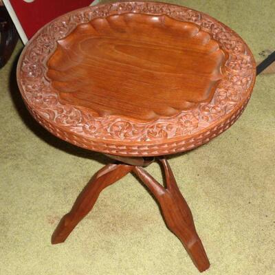 Carved teak table 