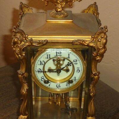Ansonia Brass clock, working order late 1800's