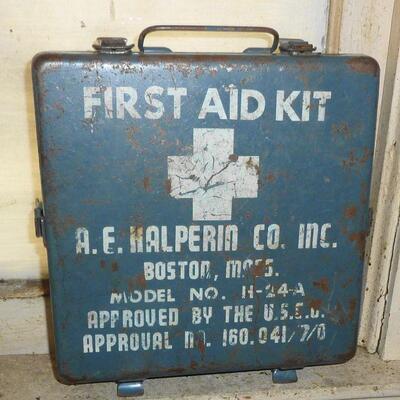 Old First Aid Kit with contents