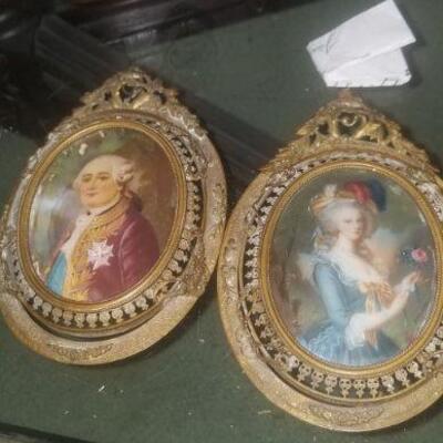 Appointment only sale please TEXT 626 676 4202 miniture portraits hand painted of the German king and Queen
