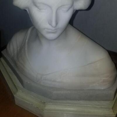 signed calmore marble bust of women  1909


TEXT FOR APPT 626 676 4202 
  Antique marble  bust