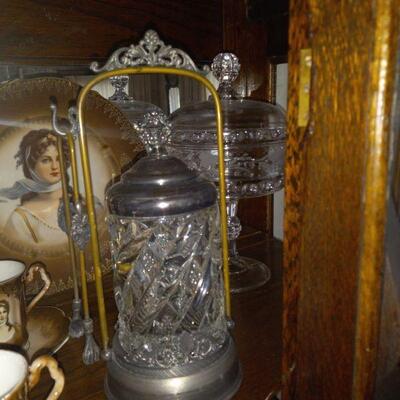 victorian cutglass pickle holder