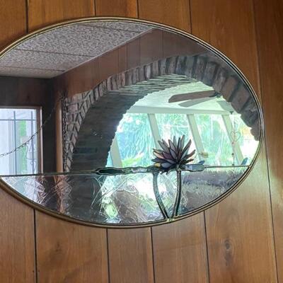 Mirror with 3D palm tree