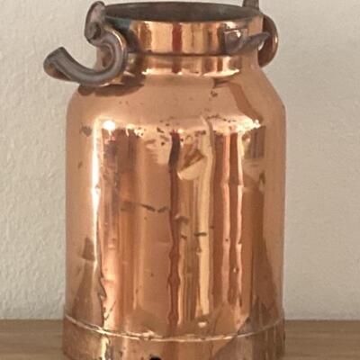 14in Antique Dutch Copper Milk Can