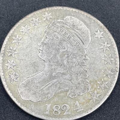 1824/4 Capped Bust Silver Half Dollar
