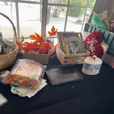 assortment of holiday decor