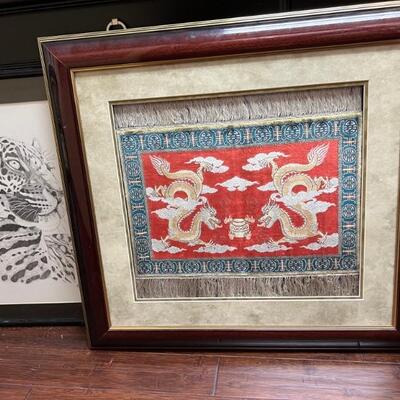 Oriental framed rug