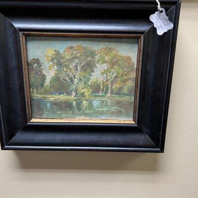 Lovely old air landscape artwork on board