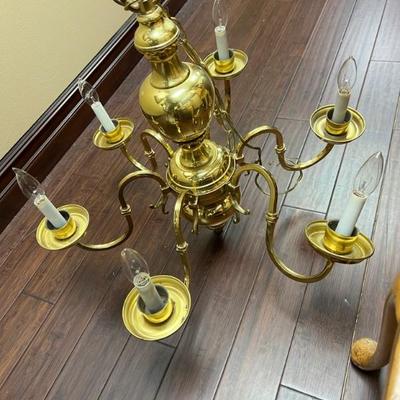 Brass chandelier