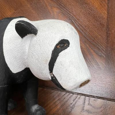 Wooden panda hand painted