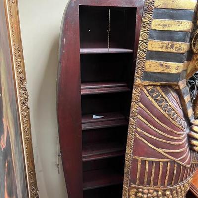 Pharaoh Sarcophagus with hidden bookshelves (1950's reproduction)
