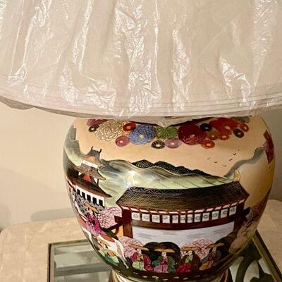 Pair of Asian theme table lamps