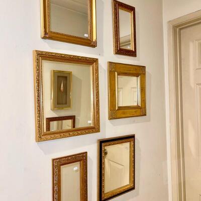 Gold framed mirrors